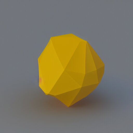 a render of a low polygon lemon, 