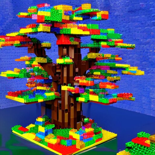 erdtree in a lego game. impressionistic, colorful, high quality, 8 k, arstation 