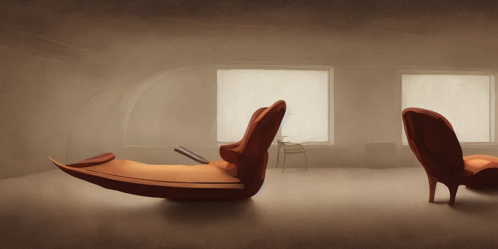 furniture designs in the style of moebius, design sheet, Les Edwards, Zdzislaw Beksinski, Carl Gustav Carus, John Harris, Michal Karcz, Zhang Kechun, Mikko Lagerstedt, Scott Listfield, Steven Outram, Jessica Rossier.