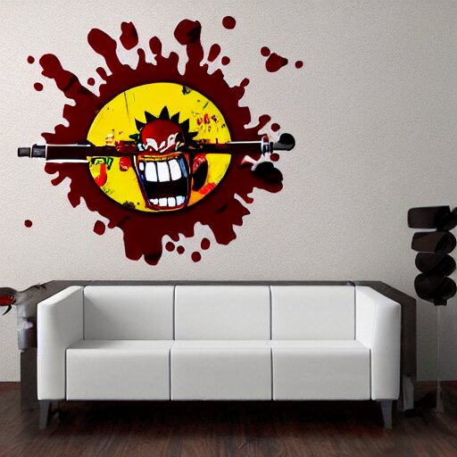 die cut sticker, gatling attack by luffy, splatter paint 