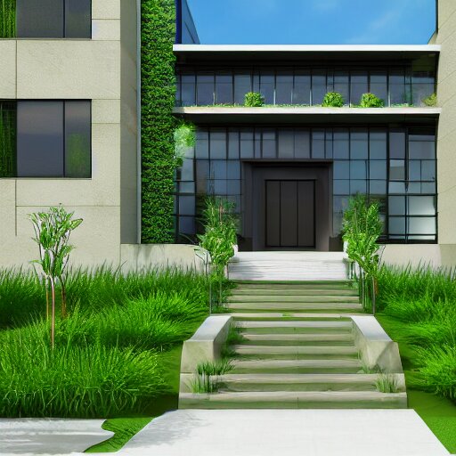 mansion exterior modern contemporary grass plants highly realistic high quality octane render 