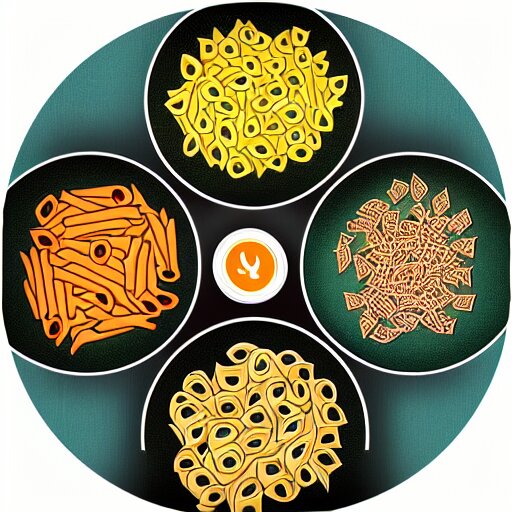 a whatsapp stickers pack of pasta, digital art 