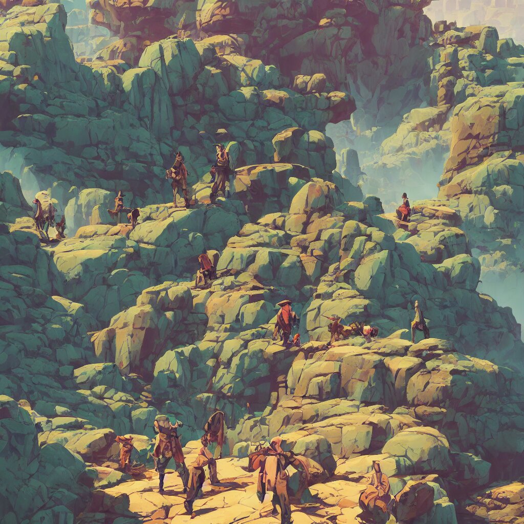Lexica - Western background stylized, rocks, cactus, cliff, art gta 5 ...