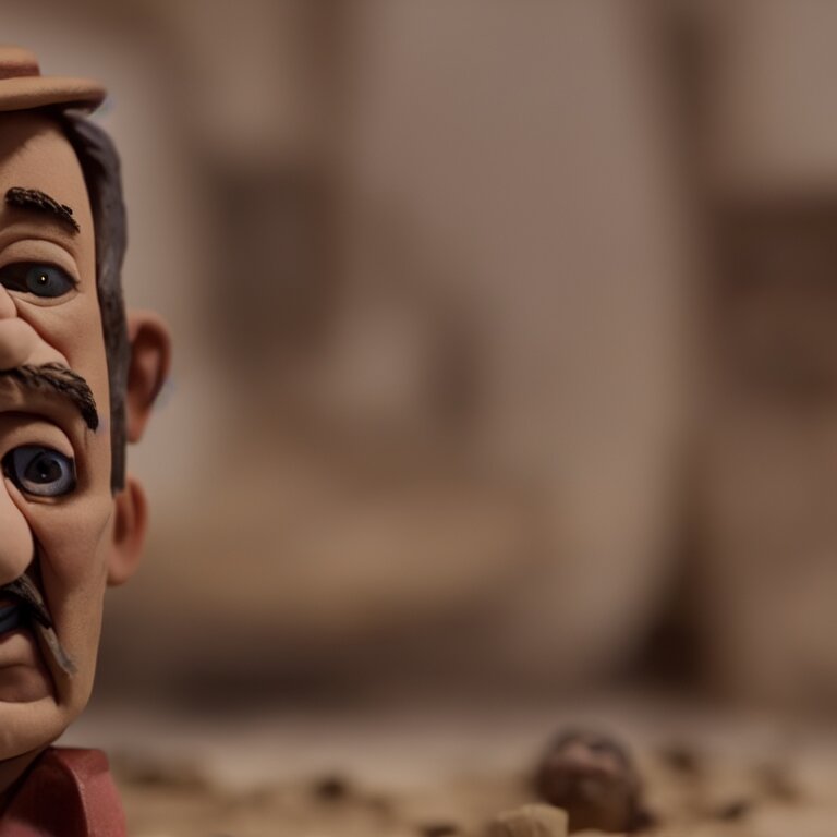 a cinematic film still of a claymation stop motion film starring bill murray, shallow depth of field, 8 0 mm, f 1. 8 