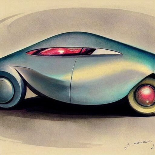 (((((1950s futuristic show car . muted colors.))))) by Jean-Baptiste Monge !!!!!!!!!!!!!!!!!!!!!!!!!!!