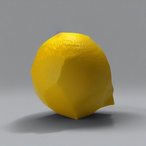 a render of a low polygon lemon, unreal engine 