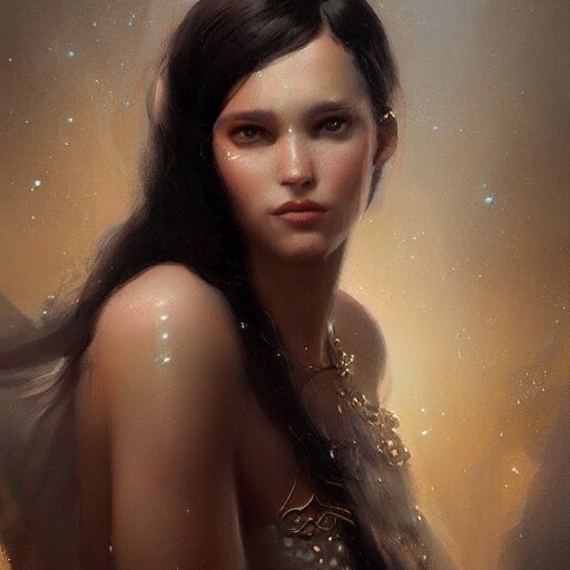 a beautiful portrait of a goddess with pearly skin by greg rutkowski and raymond swanland, trending on artstation, ultra realistic digital art 