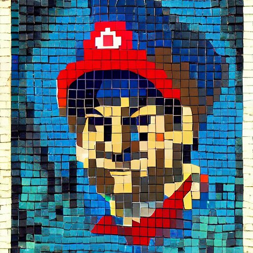 mosaic portrait of super mario by lliam brazier, petros afshar, peter mohrbacher, victo ngai 