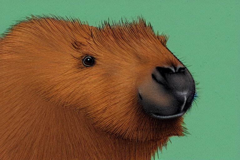 a masterpiece illustration of a funny capybara for a sticker 