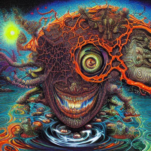 hypercomplex image of fractal nightmare mercury maggots fill the brain phantoms of misery plastic head jigsaw puzzle god of chaos rains down, dramatic, action horror by alex grey, lisa frank, ayami, kojima, amano, karol bak, greg hildebrandt, mark brooks, beksinski, takato yamamoto, masterpiece, 8 k, hires 