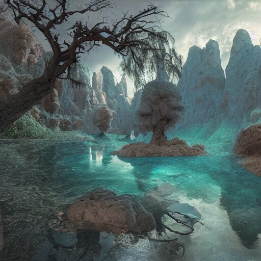 unknown fantasy worlds, 4 k post - processing highly detailed, 3 d render, modern photography 