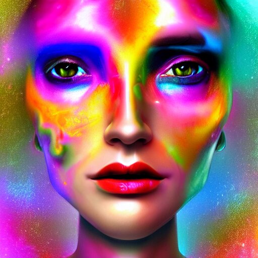 hyperrealistic psychedelic nightmare fractal face render in style of laura borealisis | photorealistic, cgsociety, glossy, liquid, vivid colours 4 k 