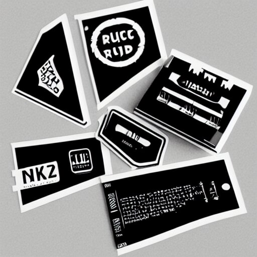 black on white graphic design stickers in style of david rudnick, eric hu, guccimaze, acid, y 2 k, 4 k sharpening, 