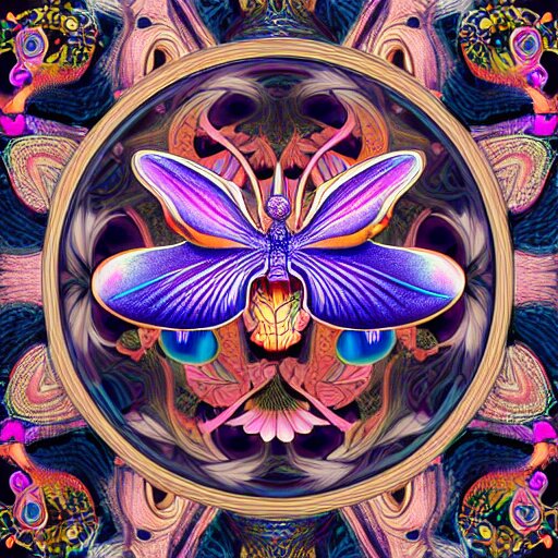 majestic colorful orchid mantis mandala enamel by james jean and yoshitaka amano, cloisonne, iridescent, black opals, beautiful hyperdetailed art nouveau orchids, ultrasharp photorealistic octane render 