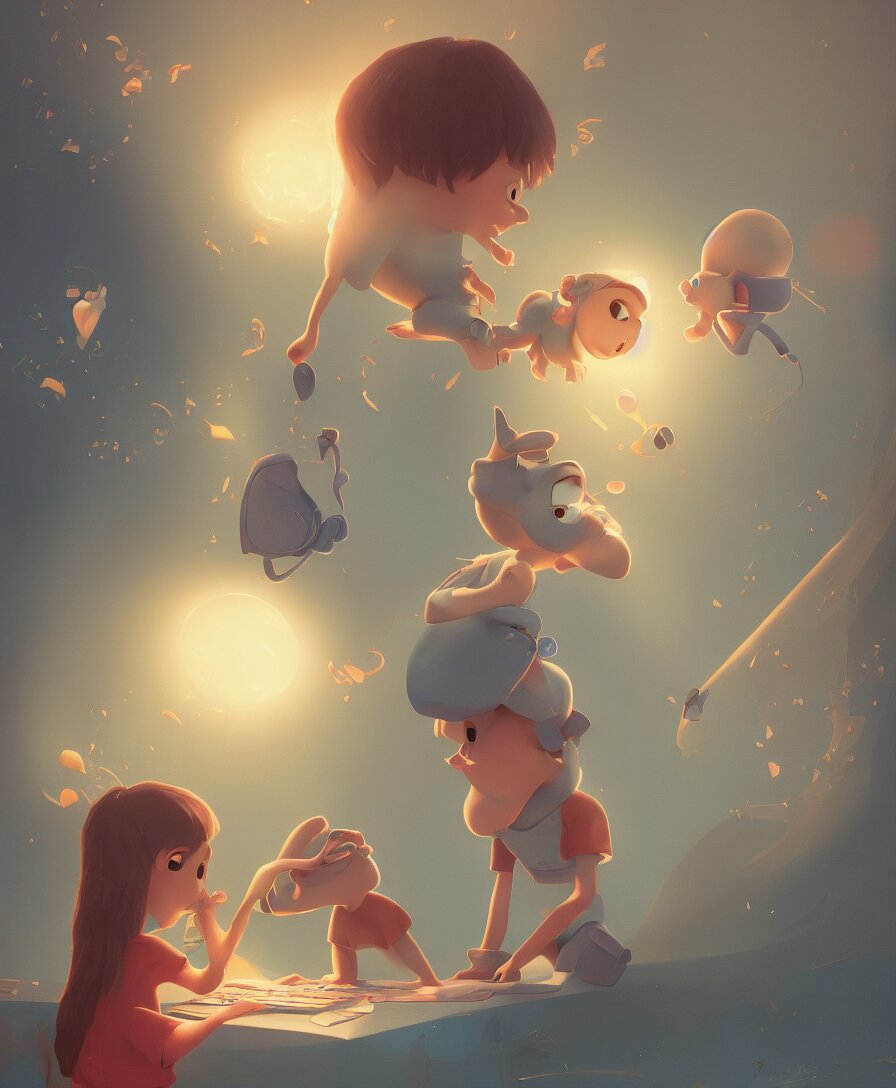 first love, pixar style, 2 d illustration, concept art, behance, artstation, 4 k, 8 k 