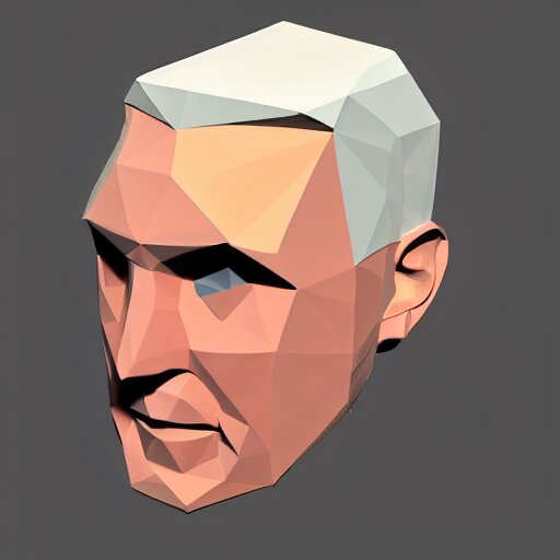 low poly roger stone head cube shaped