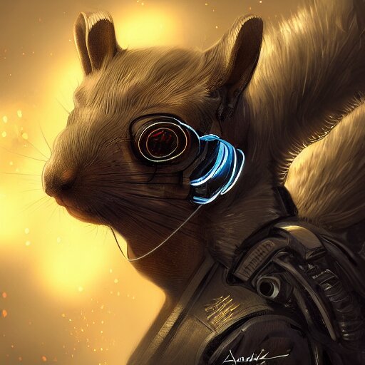 cyberpunk squirrel, cyborg, intricate, digital painting, artstation, intricate, concept art, smooth, sharp focus, unreal engine 