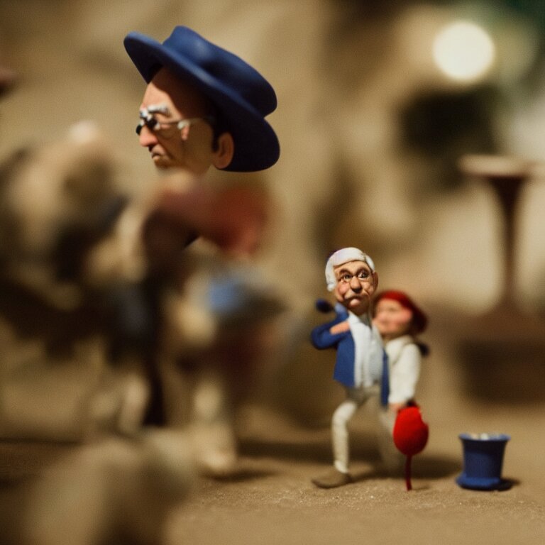 a cinematic film still of a claymation stop motion film starring bill murray, shallow depth of field, 8 0 mm, f 1. 8 