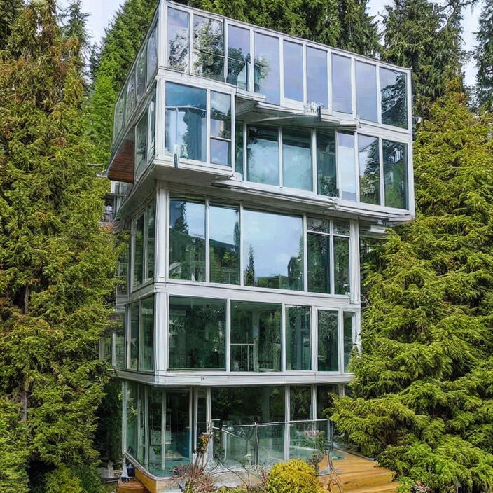 glass house on stilts at 2875 adanac.st vanvcouver,british columbia,canada