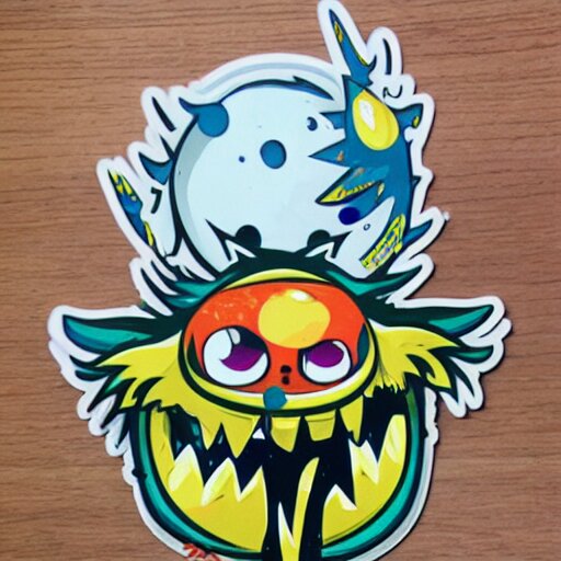 die cut sticker, gomu gomu no gatling, splatter paint 