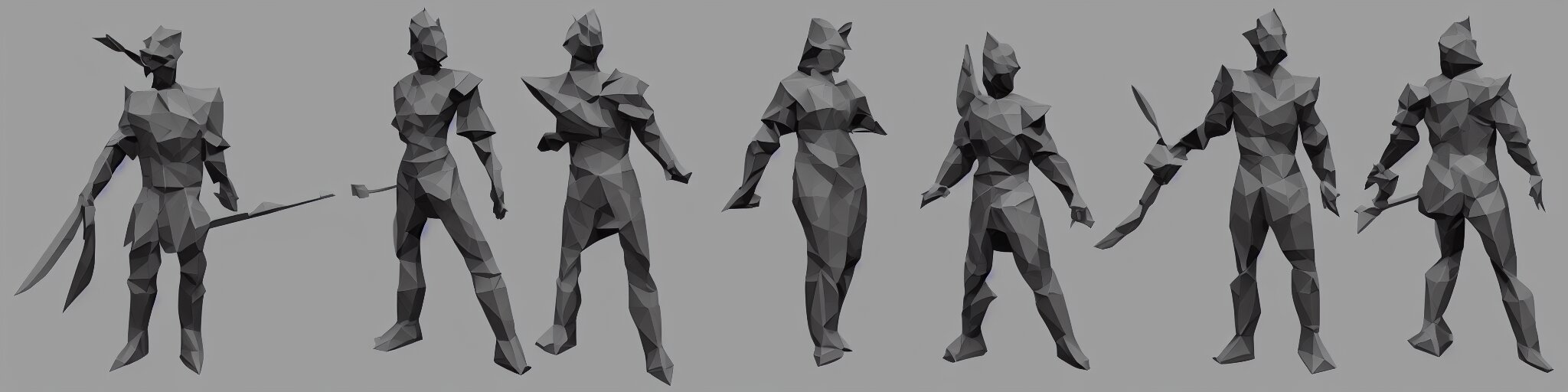 a warrior, low poly, polygon, low poly character