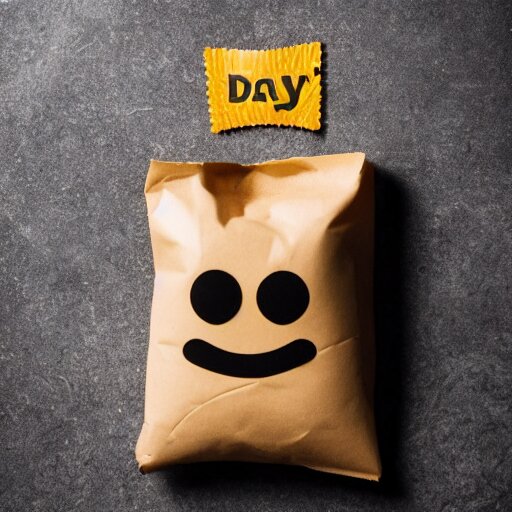 bag of lays potato chips, poop flavor with poop emoji on bag ( eos 5 ds r, iso 1 0 0, f / 8, 1 / 1 2 5, 8 4 mm, postprocessed, bokeh ) 