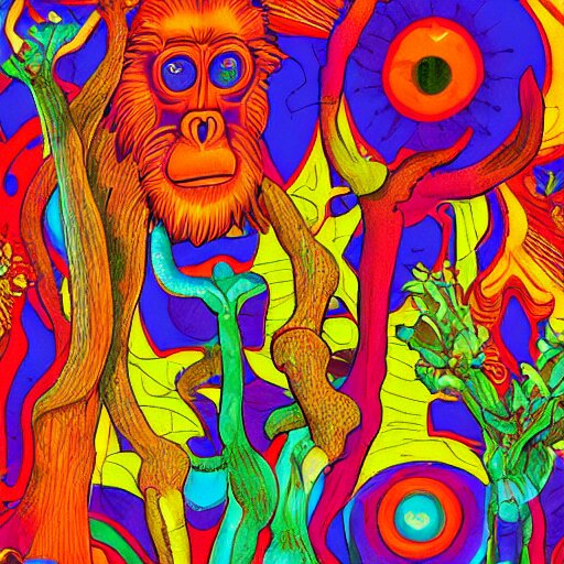 stoned ape theory, psilocybin mushrooms, abstract, evolution 