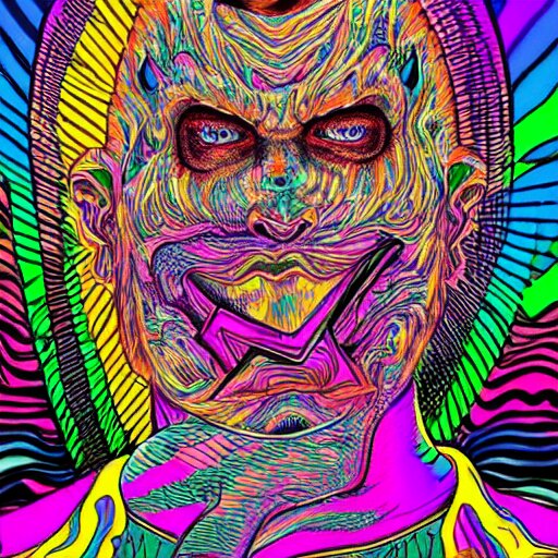 a psychedelic godlike humanoid, hyper detailed, in the style of rutkowski and junji ito and bob ross and lisa frank, selfie 