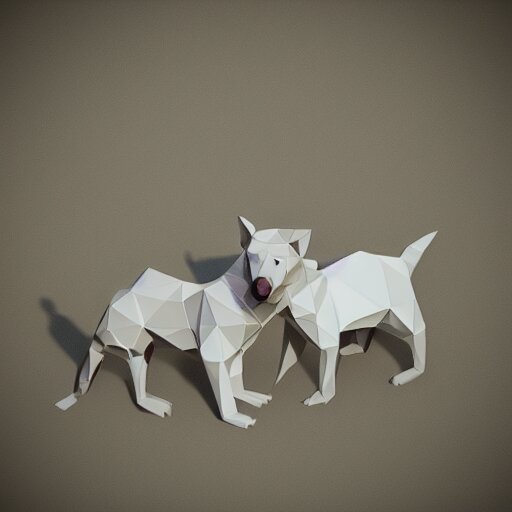 low poly 3 d render of cute animals 