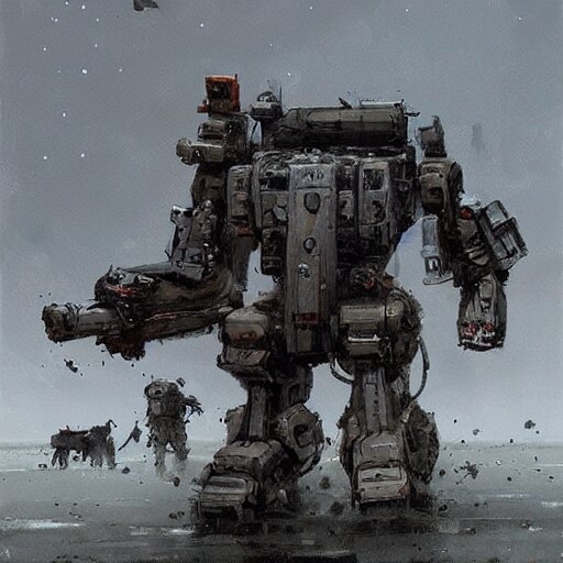 dog type mech art by jakub rozalski 