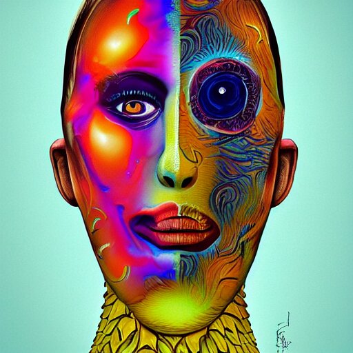 An extremely psychedelic portrait of a banana, surreal, LSD, face, detailed, intricate, elegant, lithe, highly detailed, digital painting, artstation, concept art, smooth, sharp focus, illustration