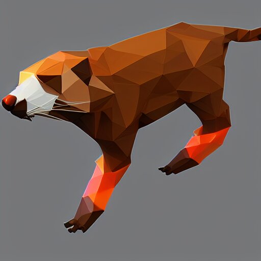 weasel, low poly, artstation, neon 