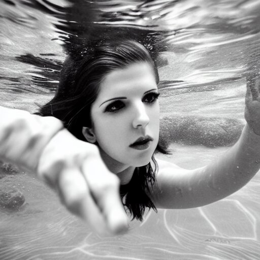 underwater portrait of anna kendrick, canon, 7 0 mm 