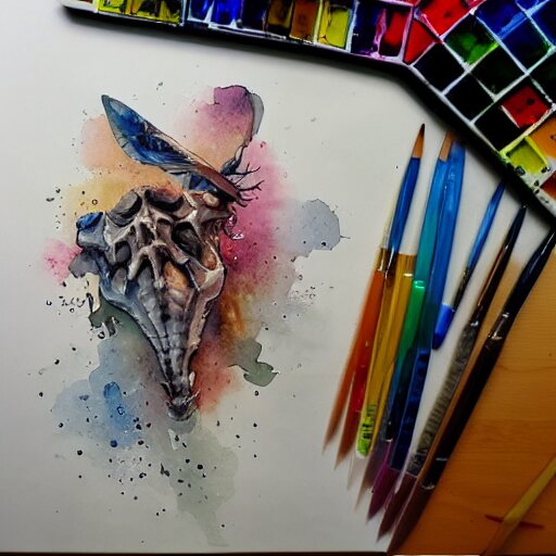 watercolor art on paper,, highly detailed, artstation, masterpiece, award - winning 