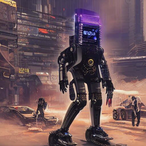 robot hyena, cyberpunk 2 0 7 7 concept art, highly detailed 