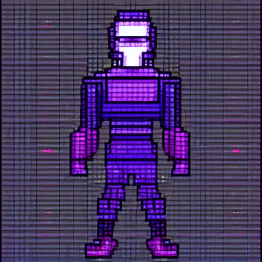 cyberpunk character, pixel art, full  body