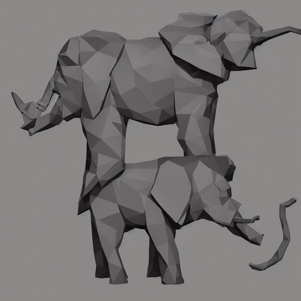 low polygon elephant art