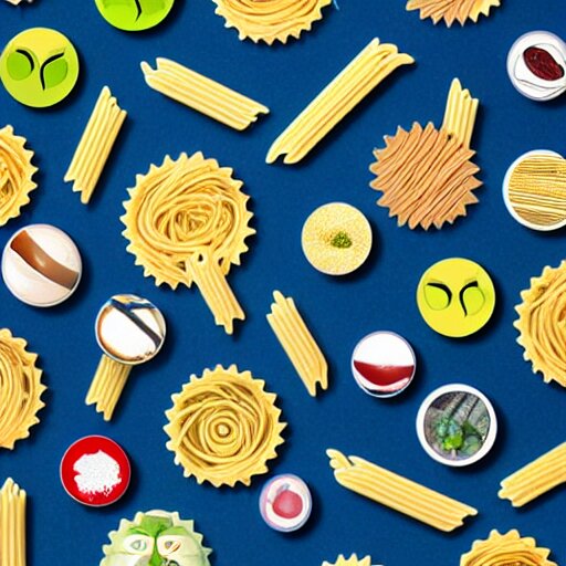 a whatsapp stickers pack of pasta, digital art 