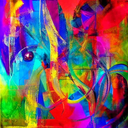 abstract number 7 6 intricate expressive colorful 