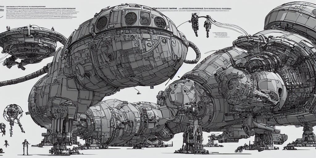 giant robot, bulbous!!! biomechanical mri machine millennium falcon space - station massive piping nuclear reactor submarine maschinen krieger, character sheet, concept design, contrast, kim jung gi, greg rutkowski, zabrocki, karlkka, jayison devadas, trending on artstation, 8 k, ultra wide angle, pincushion lens effect 