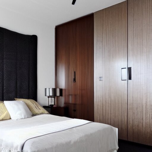 a modern minimalist art deco bedroom 