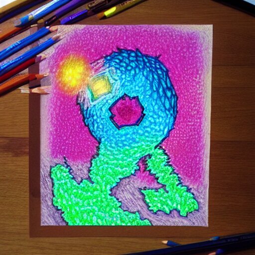  Colored pencil art on paper, Terraria Logo, highly detailed, artstation, MasterPiece, Award-Winning, Caran d'Ache Luminance