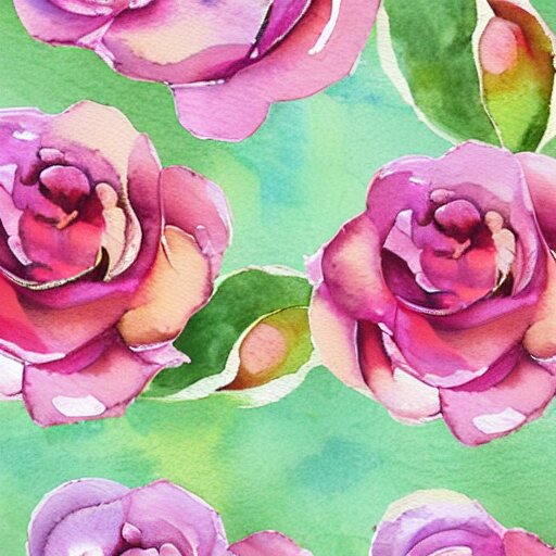 watercolor little roses 