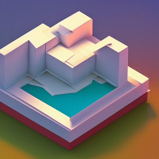 a floating island isometric art, low poly art, game art, artstation, 3D render, cgsociety, octane render