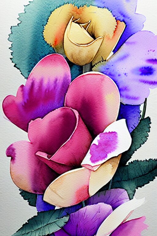 loose watercolor flowers by prafull sawant and michał jasiewicz and eudes correia 