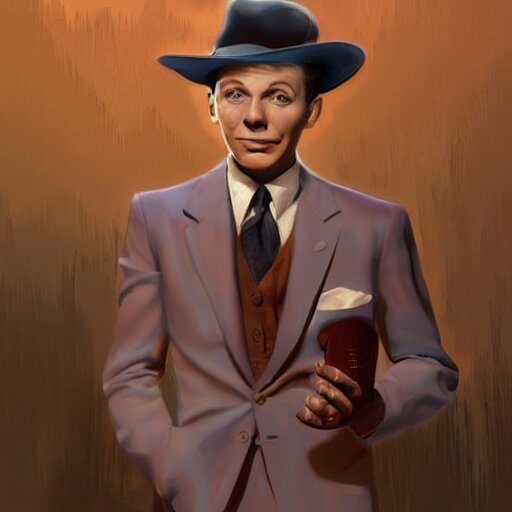 perfect composition, subdued color palette, award-winning concept art, detailed digital painting, airbrushed, low contrast: costume design for young Frank Sinatra as a poor 1950s bartender. Volumetric cinematic lighting, great attention to perfect anatomy, special attention to posing, great attention to realistic facial expression, faithful cinematic color scheme, perfectly coherent. In the style of: Greg Rutkowski, Francis Bacon, Syd Mead, Norman Rockwell, Beksinski, Edward Hopper, James Gilleard, Ilya Kuyshinov, WLOP, Stanley Artgerm, Takato Yamamoto, and James Jean.