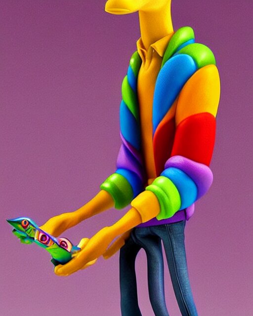 Howard Moon as a Pixar figurine, vibrant, hyperrealistic, Maximalism, mystical, ornate, Intricate