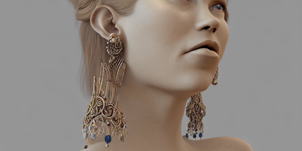 earring design, jewelry design, wood, nordic, art deco, intricate, elegant, material, product design, trending on artstation, cgsociety, photo realistic, design by ziva cph and isabel lennse and kalevala, 8 k, unreal engine, c 4 d 