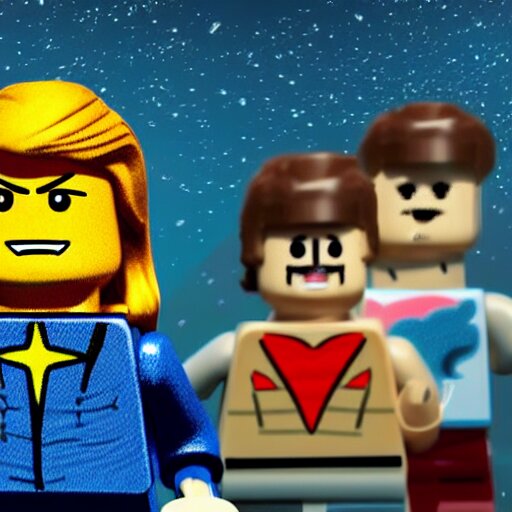 a portrait of david bowie as a lego in a cosmic scenic environment, trending on artstation 