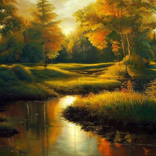 beautiful scenery, varnished painting, visible canvas, highly reflective, realistic reflections, realistic lighting, glossy, realistic 